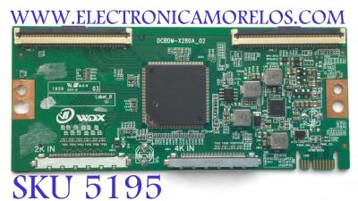 T-CON PARA TV SANSUI / NUMERO DE PARTE DCBDM-X2808A_02 / DCBDM-X2808A / DISPLAY CV500U1-T01 / MODELO SMX5019USM